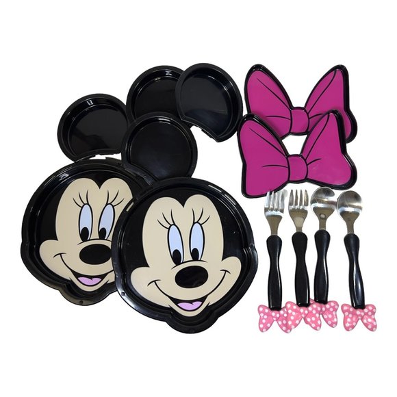 Disney Store Minnie Mouse Eats Plates Spoons & Forks - Picture 2 of 8